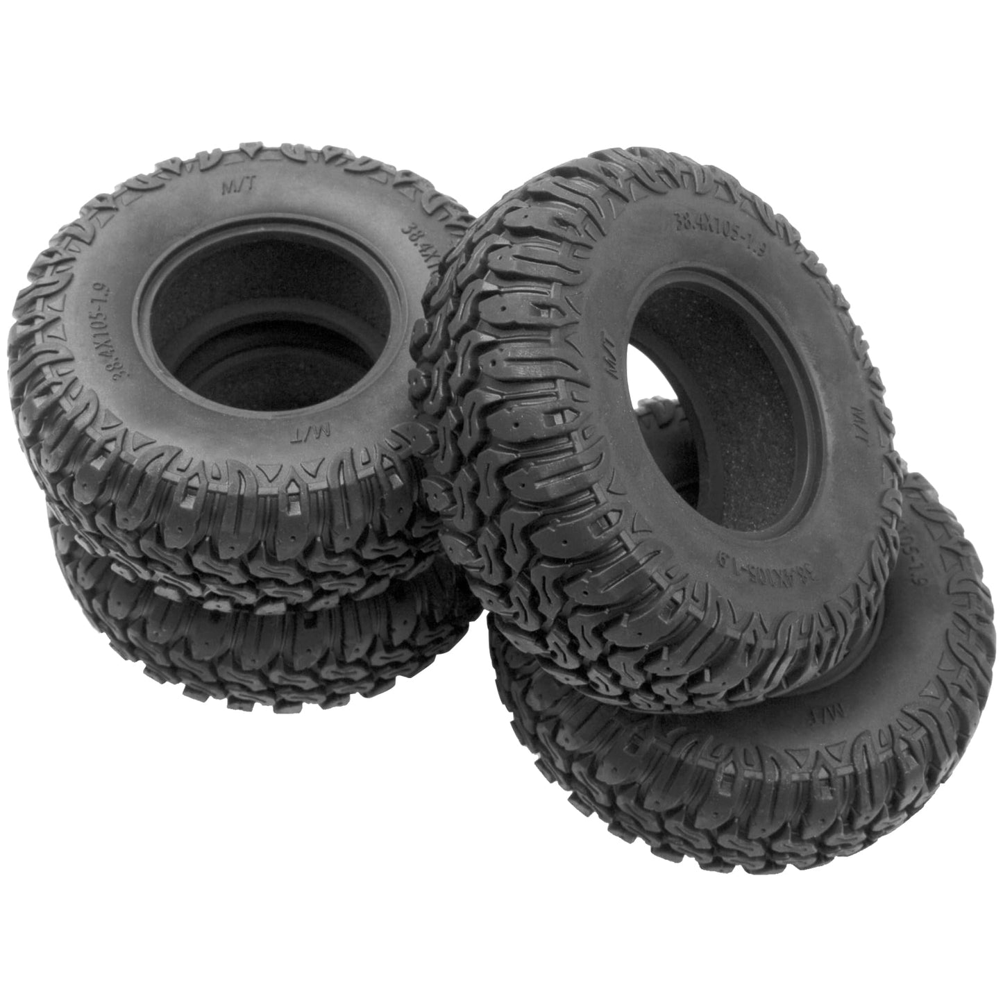 ShareGoo 1.9 inch RC Crawler Tires Rubber Mud Tires OD 103mm Compatible with Axial SCX10 90046 AXI03007 Tamiya CC01 D90 1/10 RC
