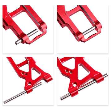 GoHobby Aluminum Suspension Arms Set Front & Rear for Traxxas 4-Tec 2.0 VXL AWD 1/10 RC Touring Car (Red)