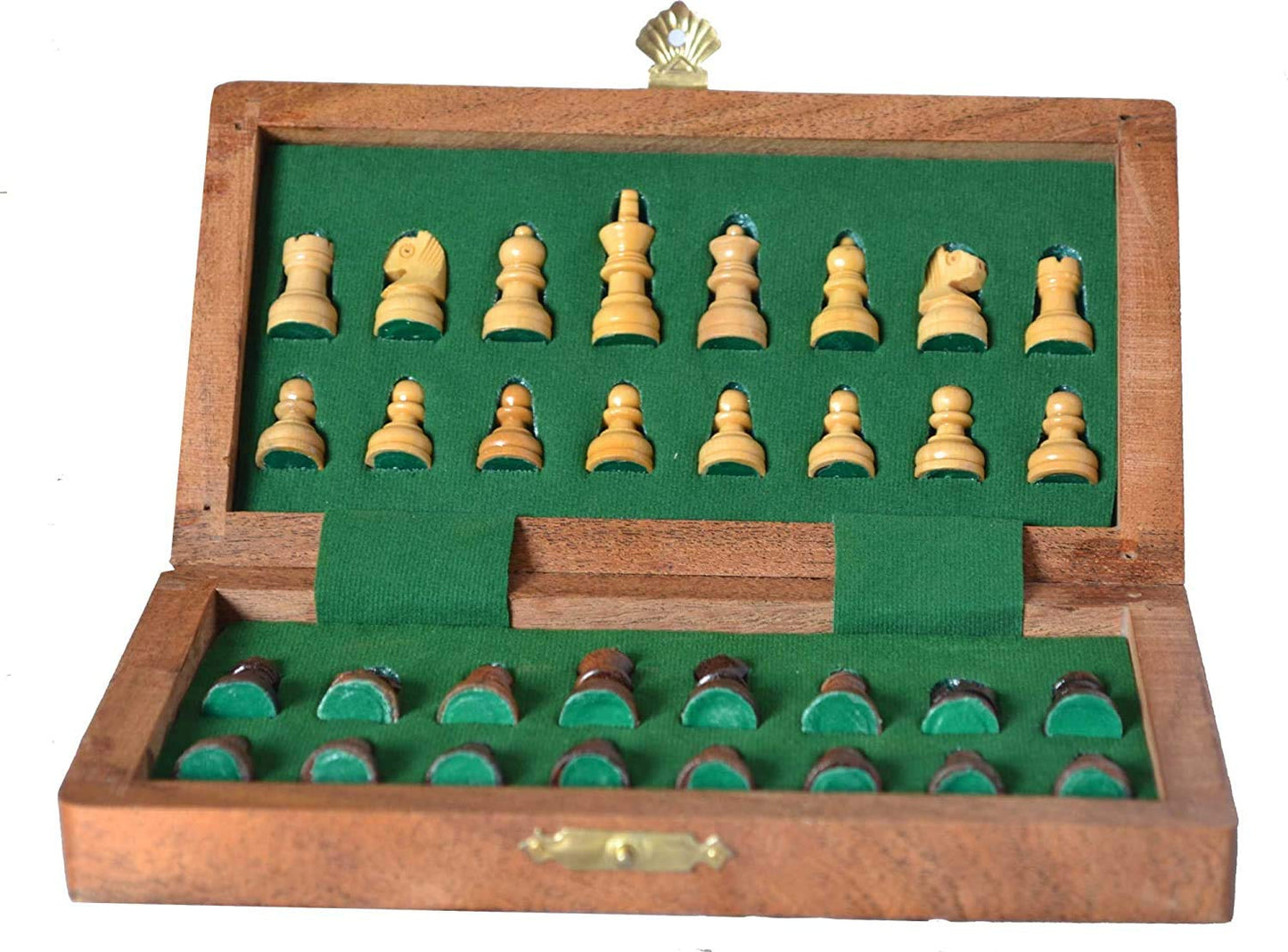 Chessbazar Magnetic Travel Pocket Chess Set - Staunton 7X7 Inch Folding Game Board - Handmade In Fine Rosewood - 2 Players, Age 14+
