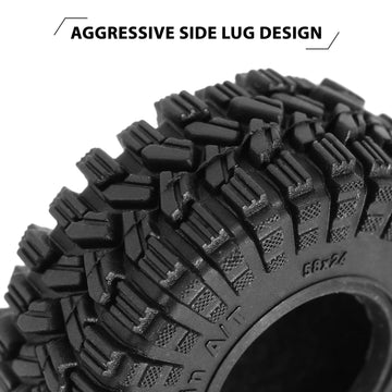 INJORA 1.0 Tires-58 * 24mm All Terrain Super King Trekker Soft Sticky Tires for TRX4M 1/18 1/24 RC Crawler SCX24 AX24,T1017