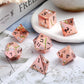 Metal Dice Set D&D, DNDND 7 PCS Flower Metallic DND Dice Set with Grogeous Gift Case for Dungeons and Dragon Tabletop Game (Gold