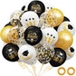 2025 Graduation Party Decorations, 68Pcs Graduation Balloons Black And Gold Graduation Decorations For College High School Class Of 2025 Congrats Grad Party Decor