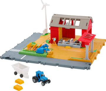 Matchbox Toy Car & Playset, Action Drivers Farm Adventure With 1:64 Scale Tractor & Trailer, 2 Hay Bales & Detachable Goat, Hors