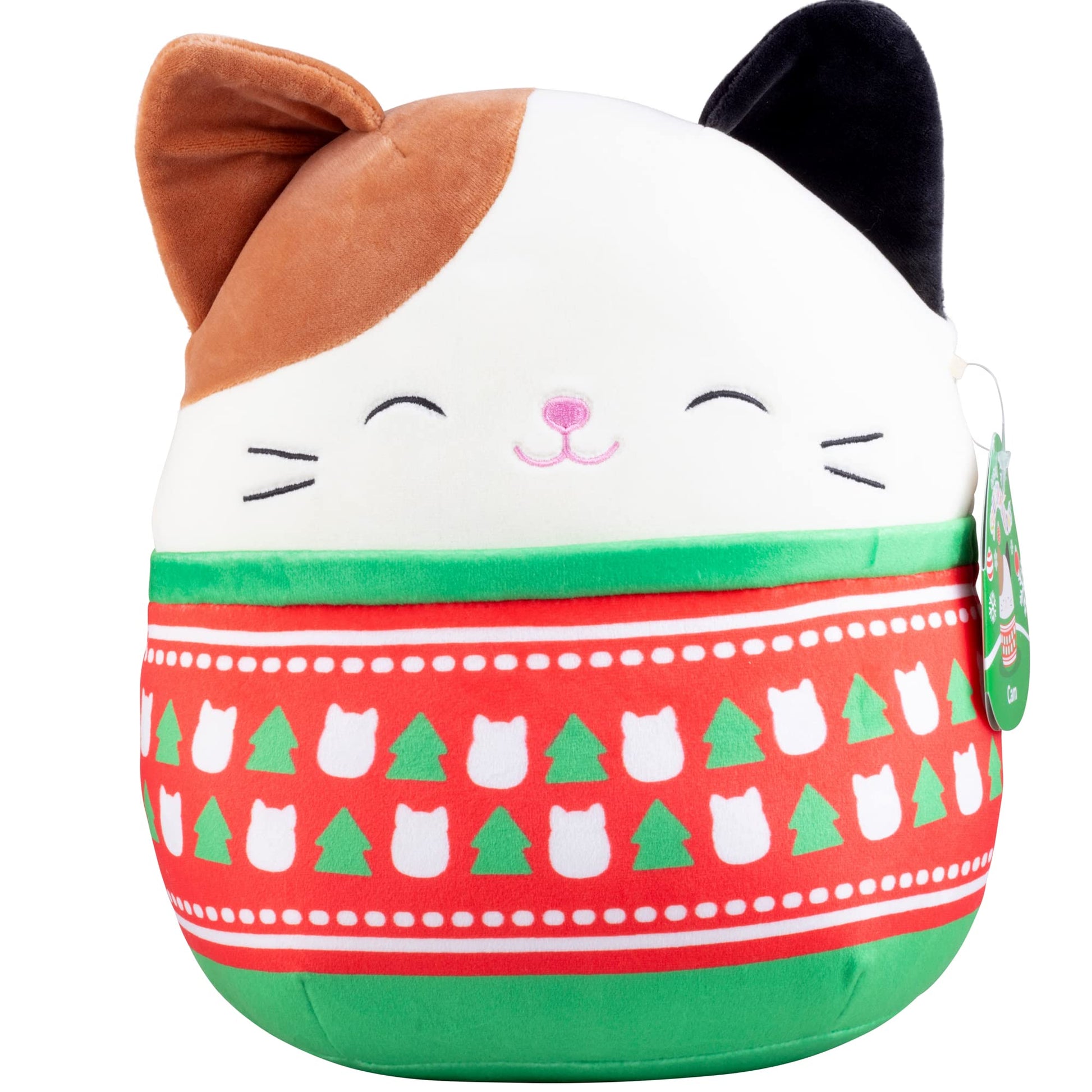 Squishmallows Original 10-Inch Cam The Cat - Official Jazwares Christmas Plush - Collectible Soft & Squishy Kitty Stuffed Animal