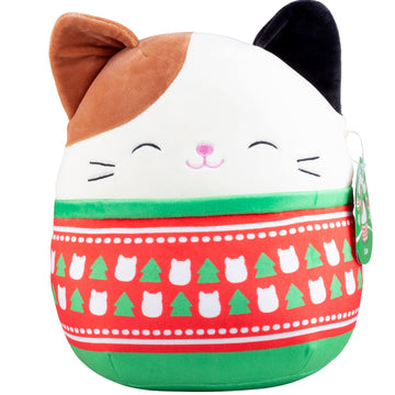 Squishmallows Original 10-Inch Cam The Cat - Official Jazwares Christmas Plush - Collectible Soft & Squishy Kitty Stuffed Animal