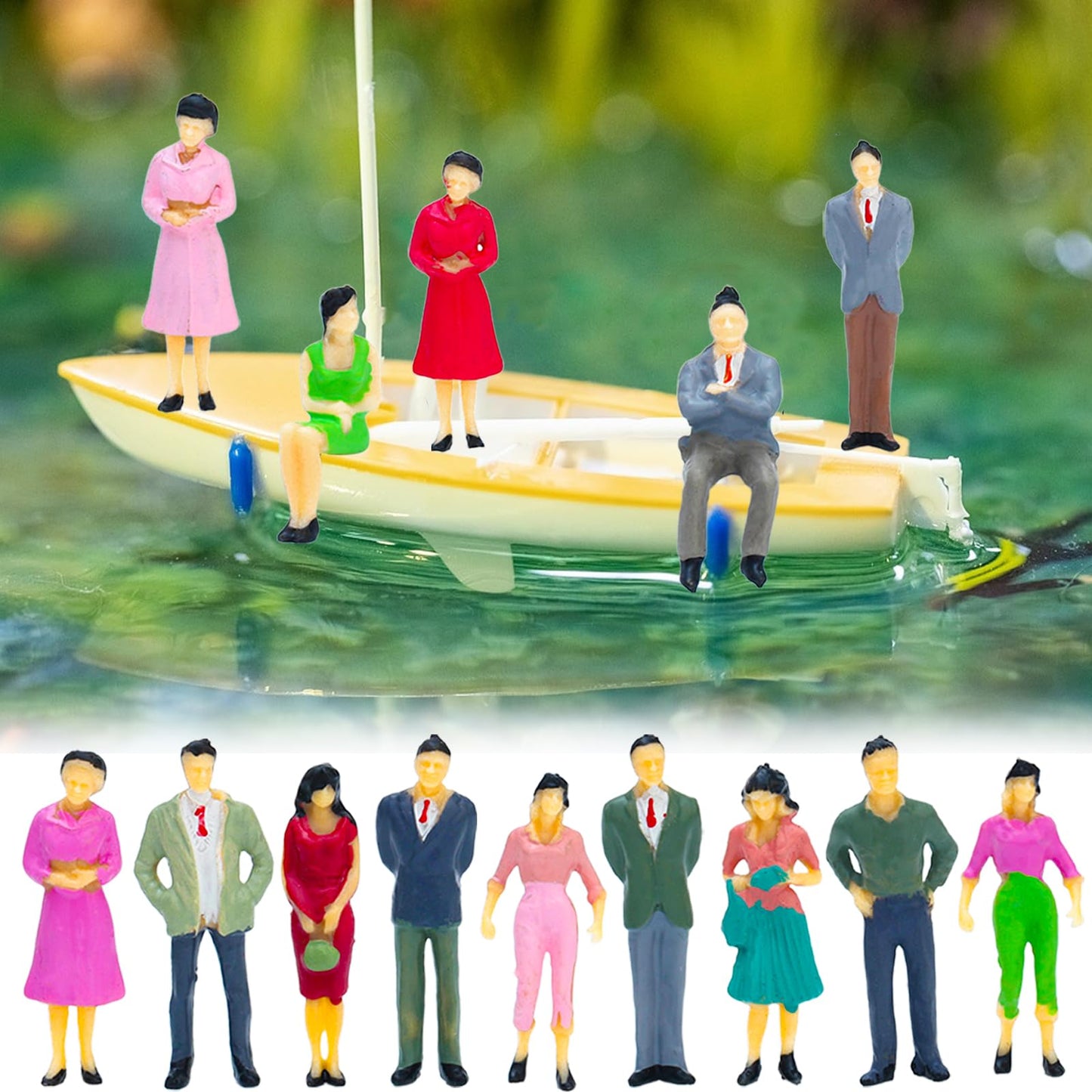 Onest 60 Pieces 1: 50 Scale Miniature People Figurines Mini Plastic Figurines Dollhouse Accessories Mini Figures Hand Painted St