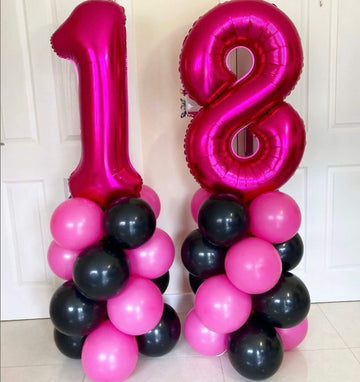 40 Inch Hot Pink 17 Number Balloons Giant 17 Balloons Hot Pink Birthday 17 Balloons 17Th Birthday Anniversary Party Decorations