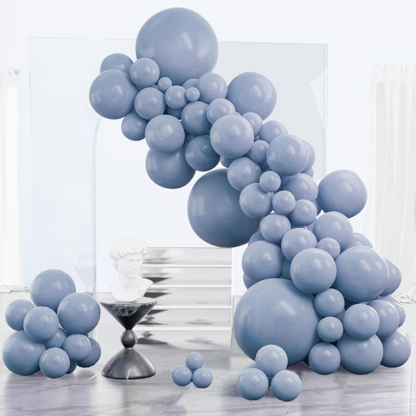 Partywoo Dusty Blue Balloons, 85 Pcs Purplish Boho Blue Balloons Different Sizes Pack Of 18 Inch 12 Inch 10 Inch 5 Inch Slate Blue Balloons For Balloon Garland Arch As Party Decorations, Blue-F16
