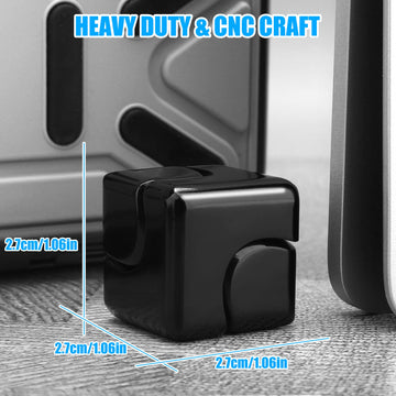 Infinity Gear Fidget Cube Spinner For Kid Adult, Transformable Spinning Top Metallic Fidget Toys For Anti-Anxiety Stress Relief Autism Adhd, 2-In-1 Cube Focus Toy For Desktop Office Classroom Black