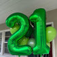 40 Inch Green 1 Balloon For First Birthday, 1St Number Balloons Birthday Decorations For Girl Boy Kids Toddler Baby, One Giant N