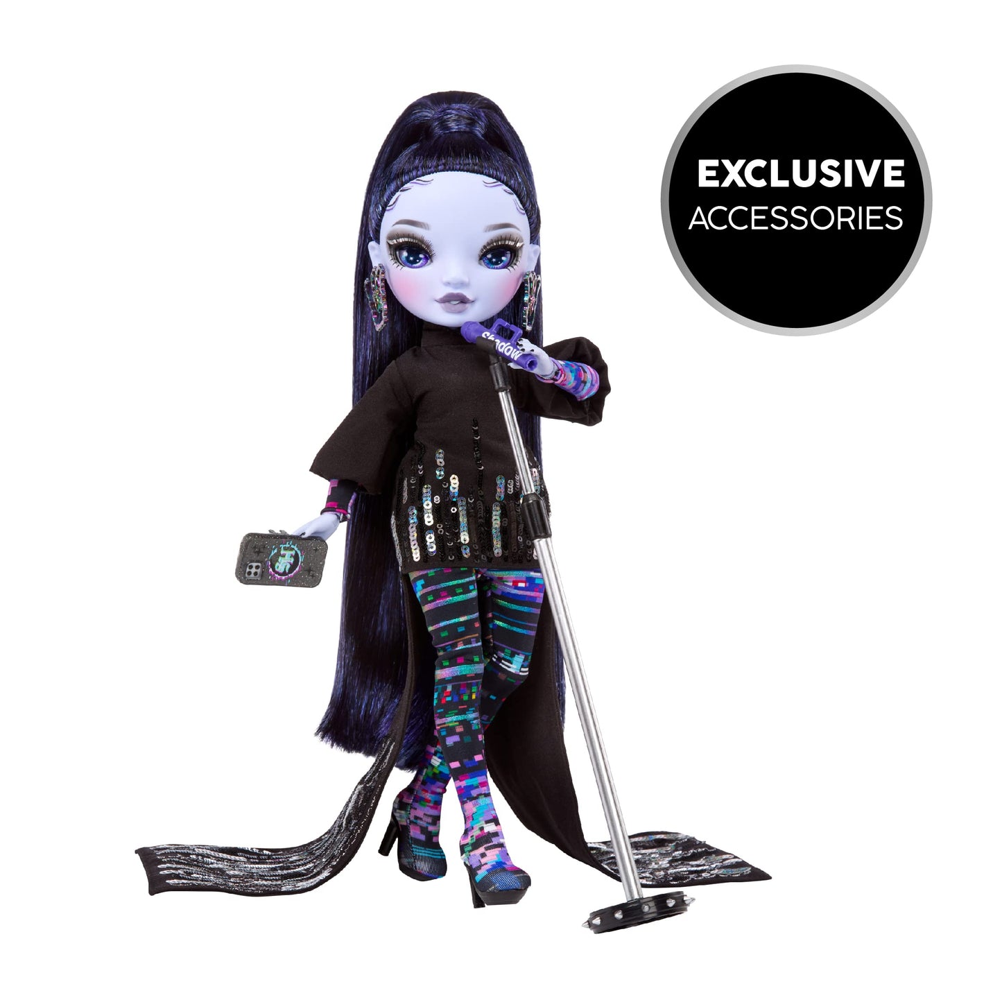 Rainbow High Shadow High Reina Glitch Crowne- Purple Fashion Doll. Fashionable Outfit & 10+ Colorful Play Accessories. Great Gif