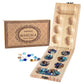 Amerous Wooden Mancala Board Game Set - Folding Board - 72+8 Bonus Multi Color Glass Stones - Gift Package - Mancale Instructions, Portable Travel Board Game For Kids And Adults