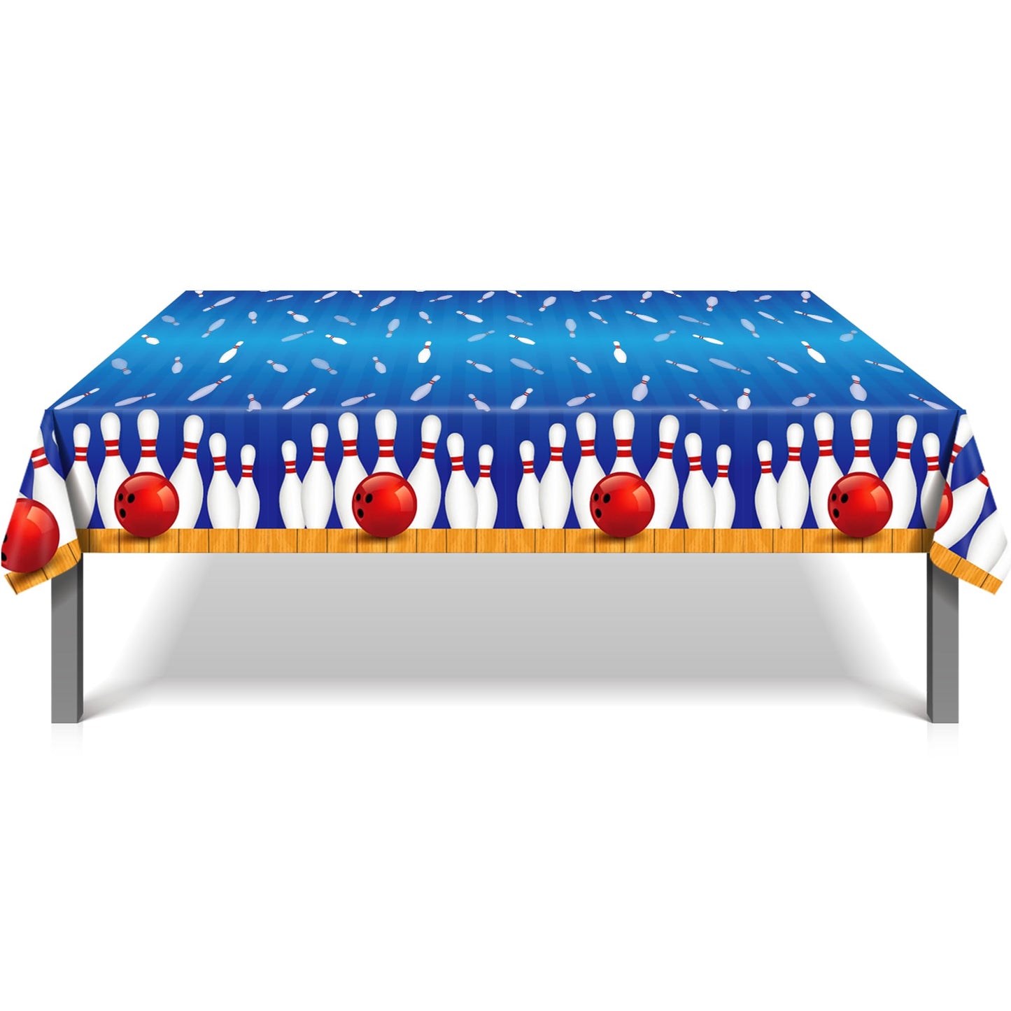 Lide Road 2 Pack Bowling Party Tablecloth Bowling Theme Party Supplies Disposable Beach Tablecloth Beach Plastic Table Cover For