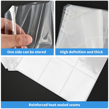 9 Pocket Card Sleeves ,Holds 900 Cards ,Trading Card Binder Sleeves,High Quality Thickened,Card Binder Sleeves, 3 Ring 9 Pocket