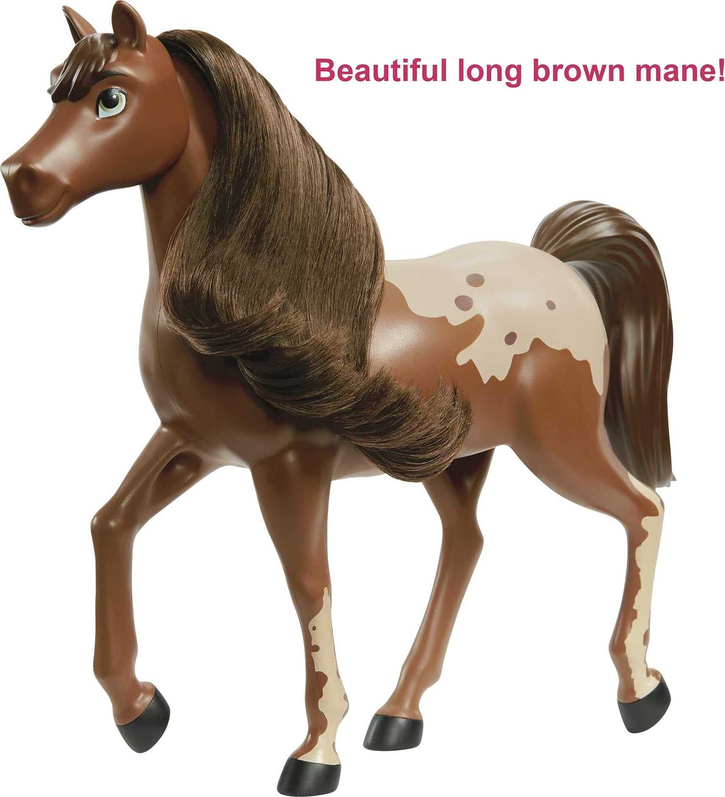Mattel Spirit Untamed Chestnut Pinto Horse, 8-Inch with Moving Head, Perfect Gift for Horse Fans Ages 3 and Up