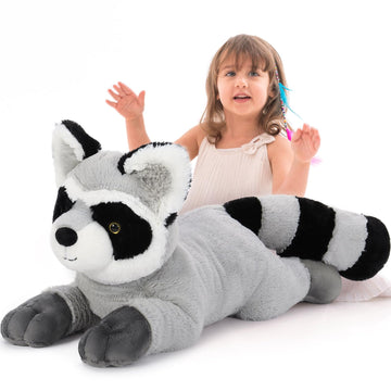 Beniny Giant Raccoon Plush Stuffed Animal 30'' - Oversized Raccoon Plushies - Fluffy Big Stuffed Racoon Toy Birthday Gifts For K