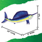 Real t decorative replica blade Fish Blue 35.5 Inch Realistic Soft Plush