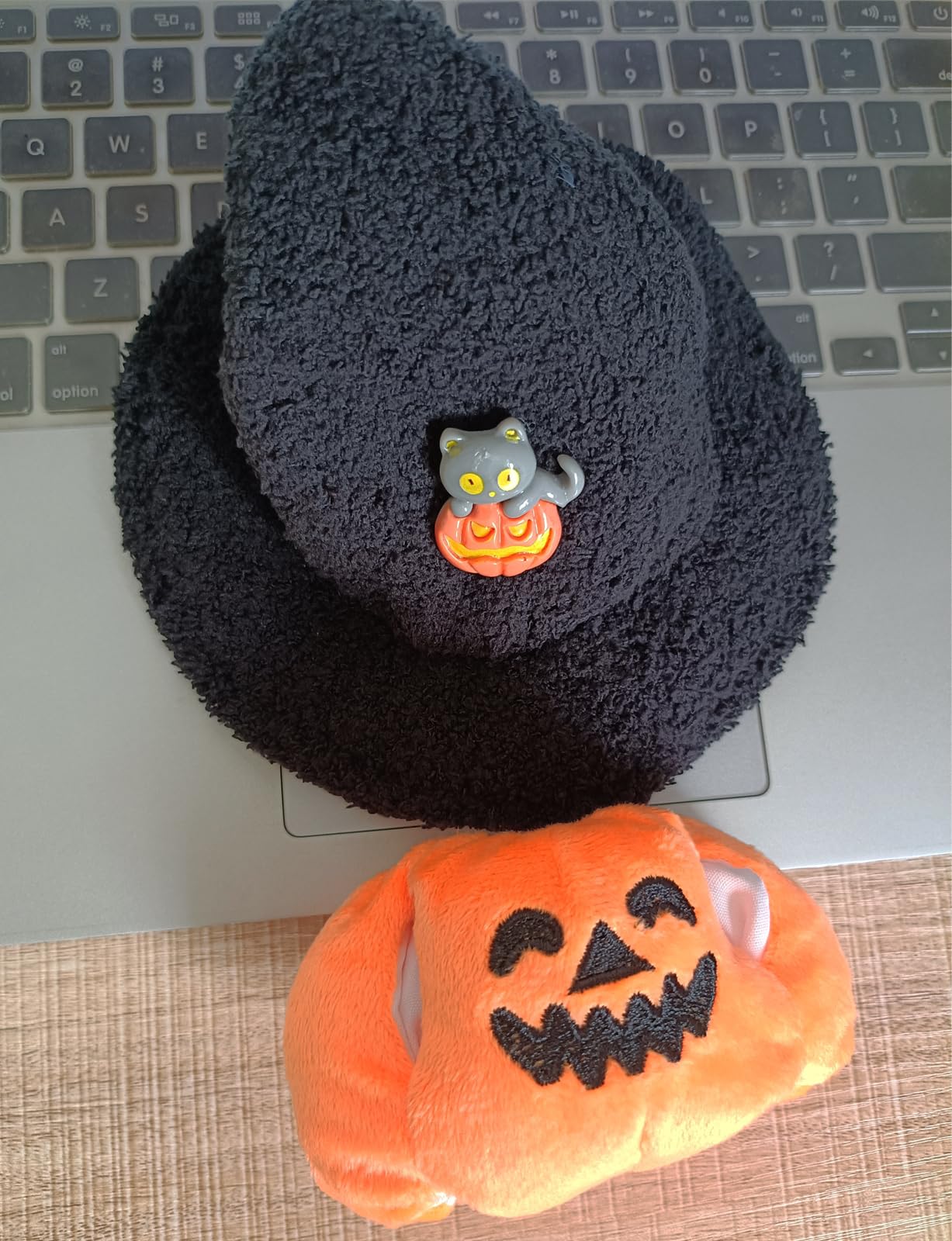 Doll Outfit Clothes Set for 17cm Dolls  enhanced Fashion Halloween Pumpkin Witch Hat for Dolls Accessories (NO Doll) (Halloween Pumpkin)