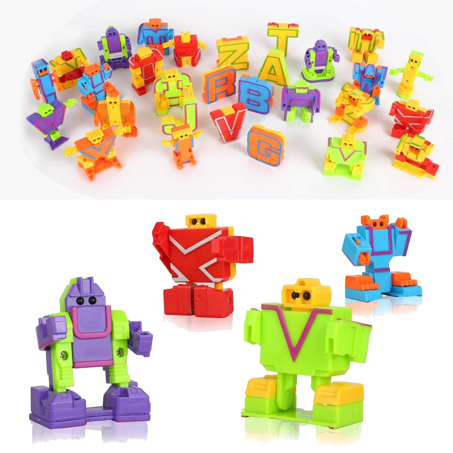 Alphabet Transforming Abc Letters Robots - 26 Piece Alphabots Learning Toys For Toddlers & Preschoolers Classroom Prizes Party Favors