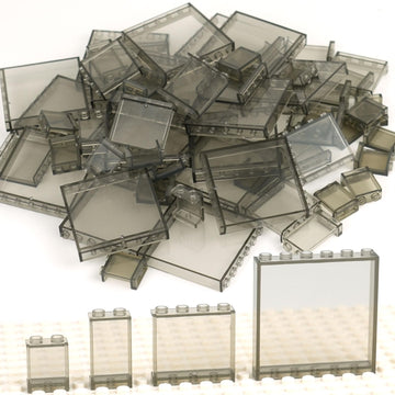 Clear Tranparent Flat Plates Bricks, 24 Pieces And Parts 1X6X5 Classic, Window Bulk Building Blocks Accessories (Transparent) (T
