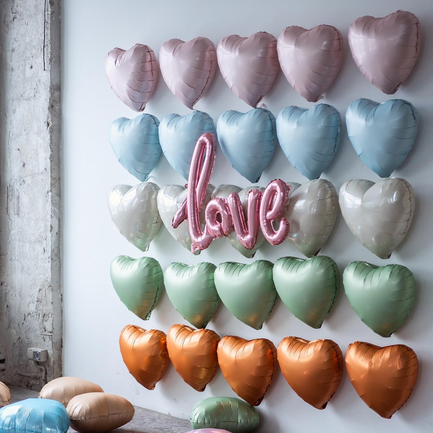 Baby Pink Heart Balloon, 10Pcs Pink Foil Heart Balloons, 18Inch Pastel Pink Heart Shape Balloons Helium Birthday Party Decoratio
