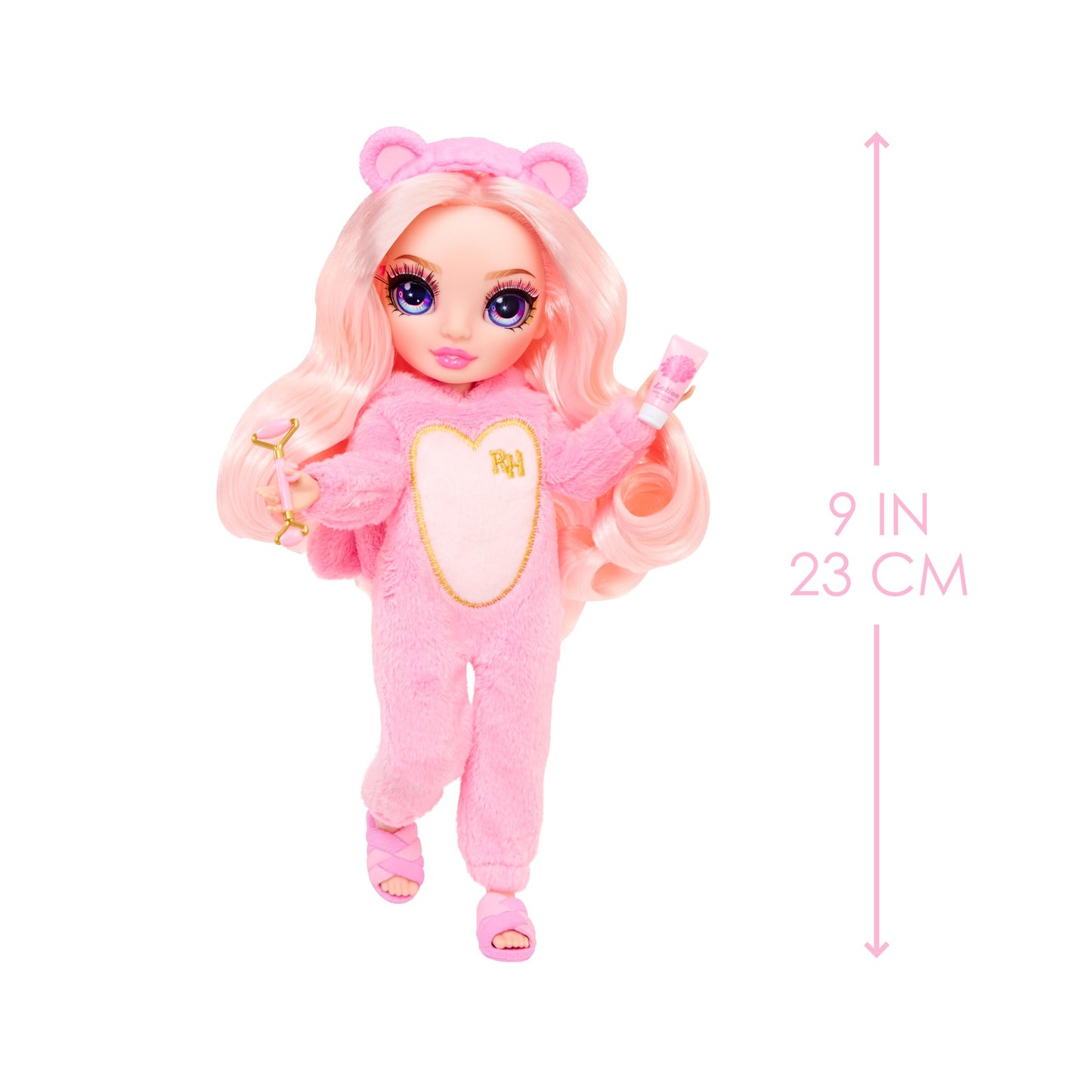 Rainbow High Jr High Pj Party - Bella, Pink 9' Posable Fashion Doll With Soft Onesie, Slippers, Fun Play Accessories, Great Toy Gift For Girls Kids Ages 4-12 Years