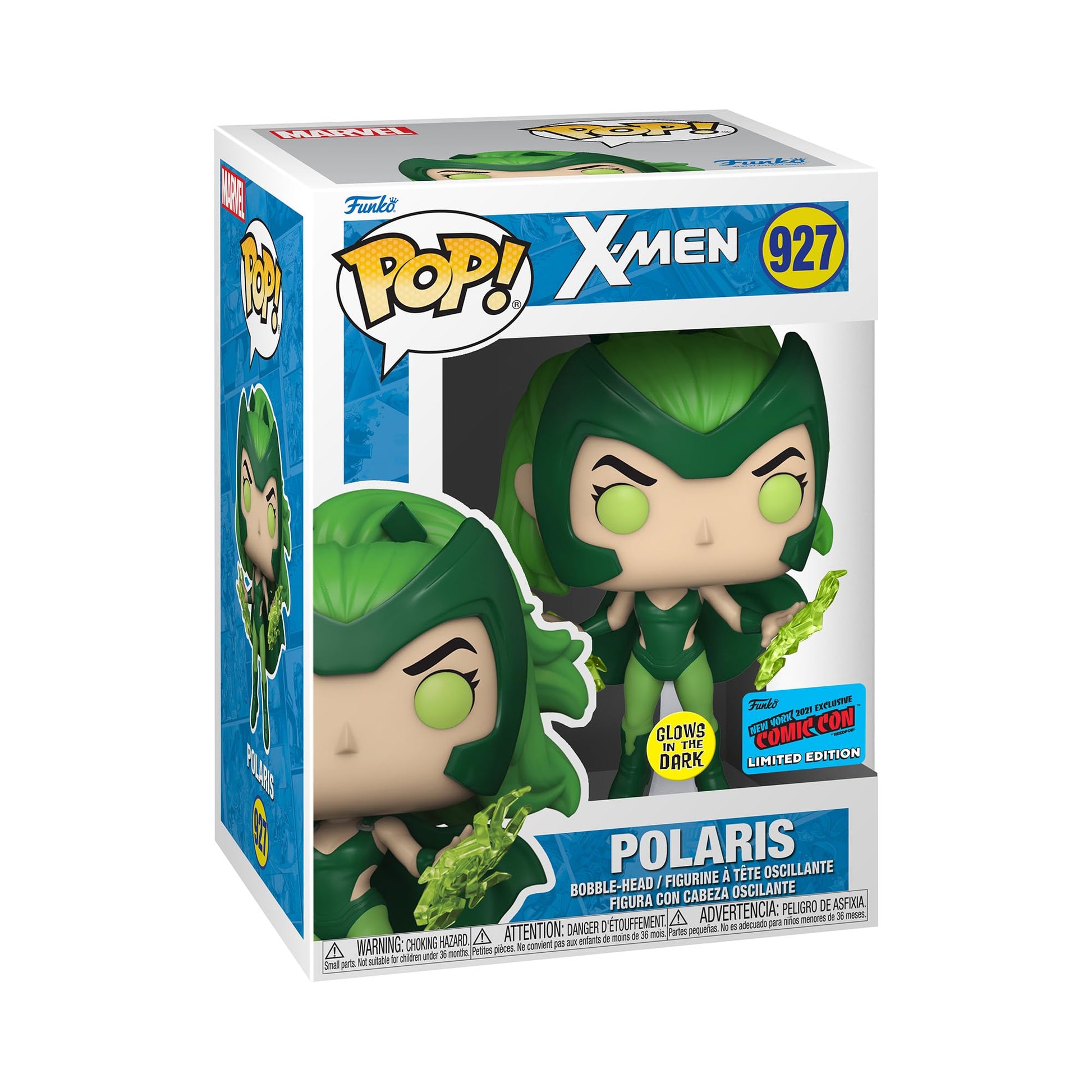 Funko POP! Marvel: X-Men Polaris Glow in The Dark Vinyl Figure 2021 Fall Convention Sticker limited availability  Green