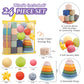 Montessori Toys For Babies,Soft Stacking Building Blocks Rings Balls Sets,3 In 1 Baby Toys Bundle,Sensory Toys For 6-12 Months, Soft Teething Toys For Babies,Baby Toys Easter Shower Gifts For Boy Girl