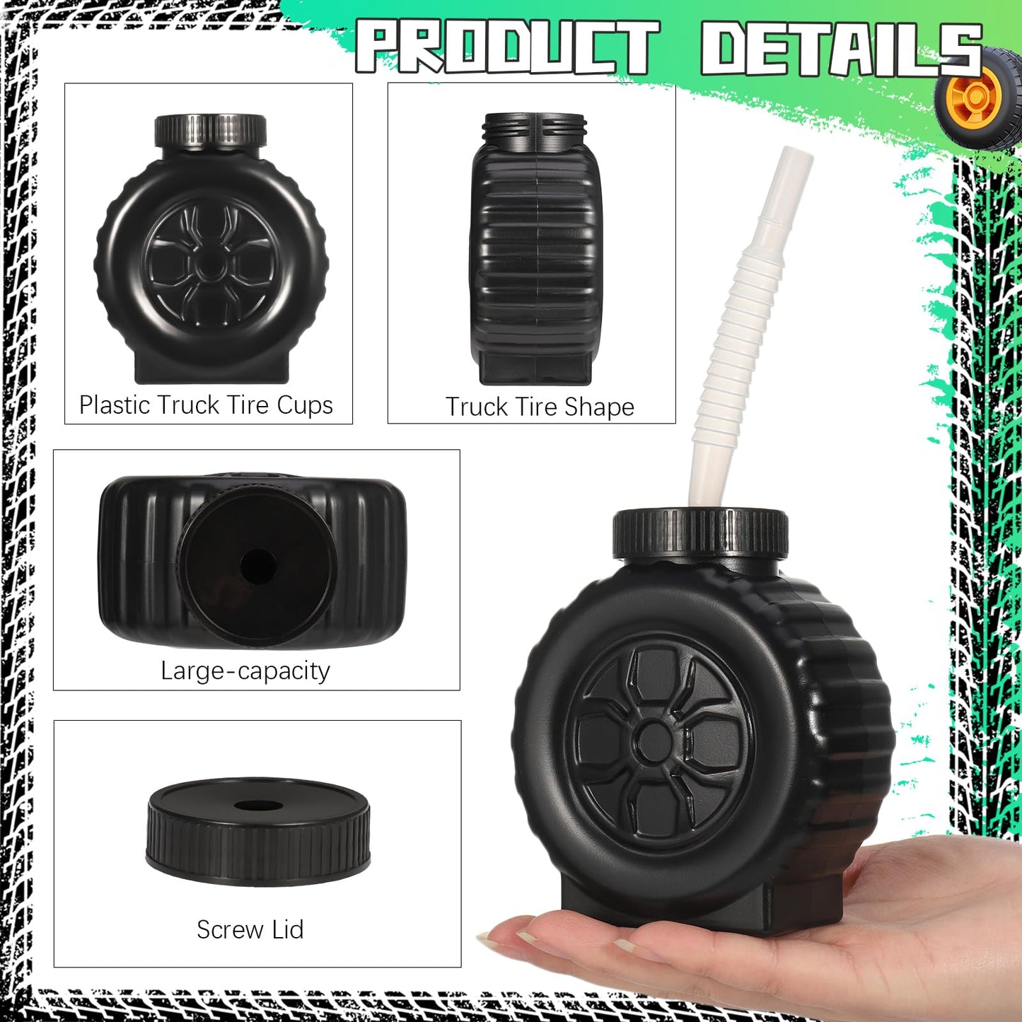 GGSTDDUP 12 Pcs Construction Truck Cup Set Wheel Water Cup Truck Construction Cup for Birthday Party Construction Theme Party Ca