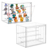 Attelite Acrylic Display Case,Upgrade 4 Tiers Clear Display Case With 3 Adjustable Divider, 2 Pack Stackable Large Storage Box W