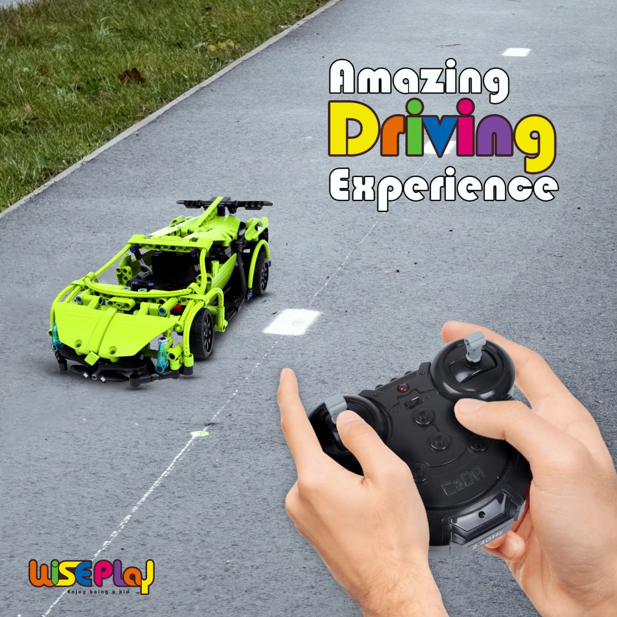 WISEPLAY Remote Control Car Building Kit, 453PCS STEM Toy for Kids 8-10, Green Arrow - Perfect Gift for Boys & Girls