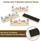 Mexican Train Dominoes Set With 4 Wooden Trays/Racks, Double 12 Dominos Travel Set With 4 Domino Tiles Holders, 91 Tiles Double 12 Colored Dominoes Game Set With Portable Case For Families Kids