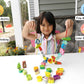 BMTOYS Montessori Wooden Stringing Beads Set - 42 Rainbow Farm Animals & Fruits for Toddlers 3-5 Years