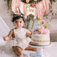 Dusty Pink 1st Birthday High Chair Floral Banner Decor Boho Floral 1st Birthday Hat Decorations Cake Topper Baby Girl Banner Bab
