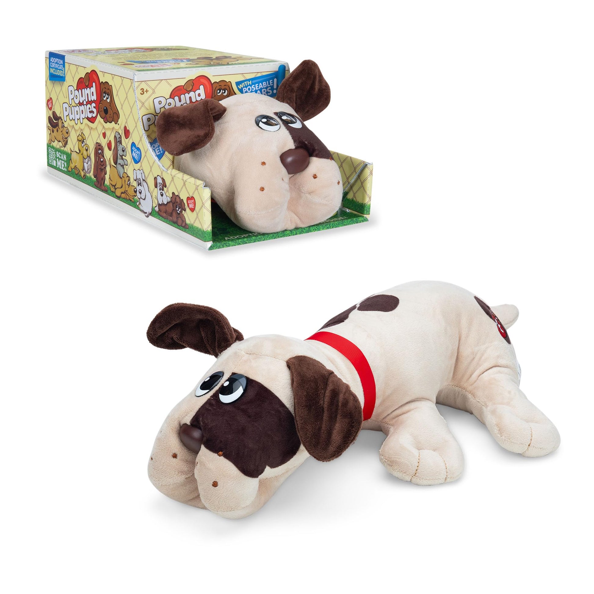 Pound Puppies Light Brown with Brown Short Ears Plush Toy