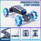 WJWMIRC 4WD Stunt Car, 2.4 GHz Gesture Sensor RC Cars, Double-Sided Vehicle 360 Flip RC Twist Buggy with Music Spray - Best Chri