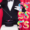 SHENGSEN Rainbow Fuzzy Worm Toys - 6 Pieces, Multi-colored, Medium Size, Polyester - Perfect for Kids and Cats, Ideal for Party Favors
