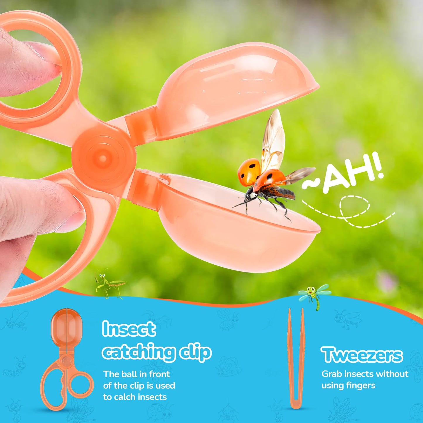 Bug Catcher For Kids, Kids Bug Catching Kit With Insect Habitat, Bug Catcher Indoor, Tweezers & Learning Guide, Kids Bug Catchin