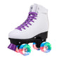 Skate Gear Extra Support Quad Roller Skates For Kids And Adults (Purple W Led, Women'S 6 / Youth 5 / Men'S 5)