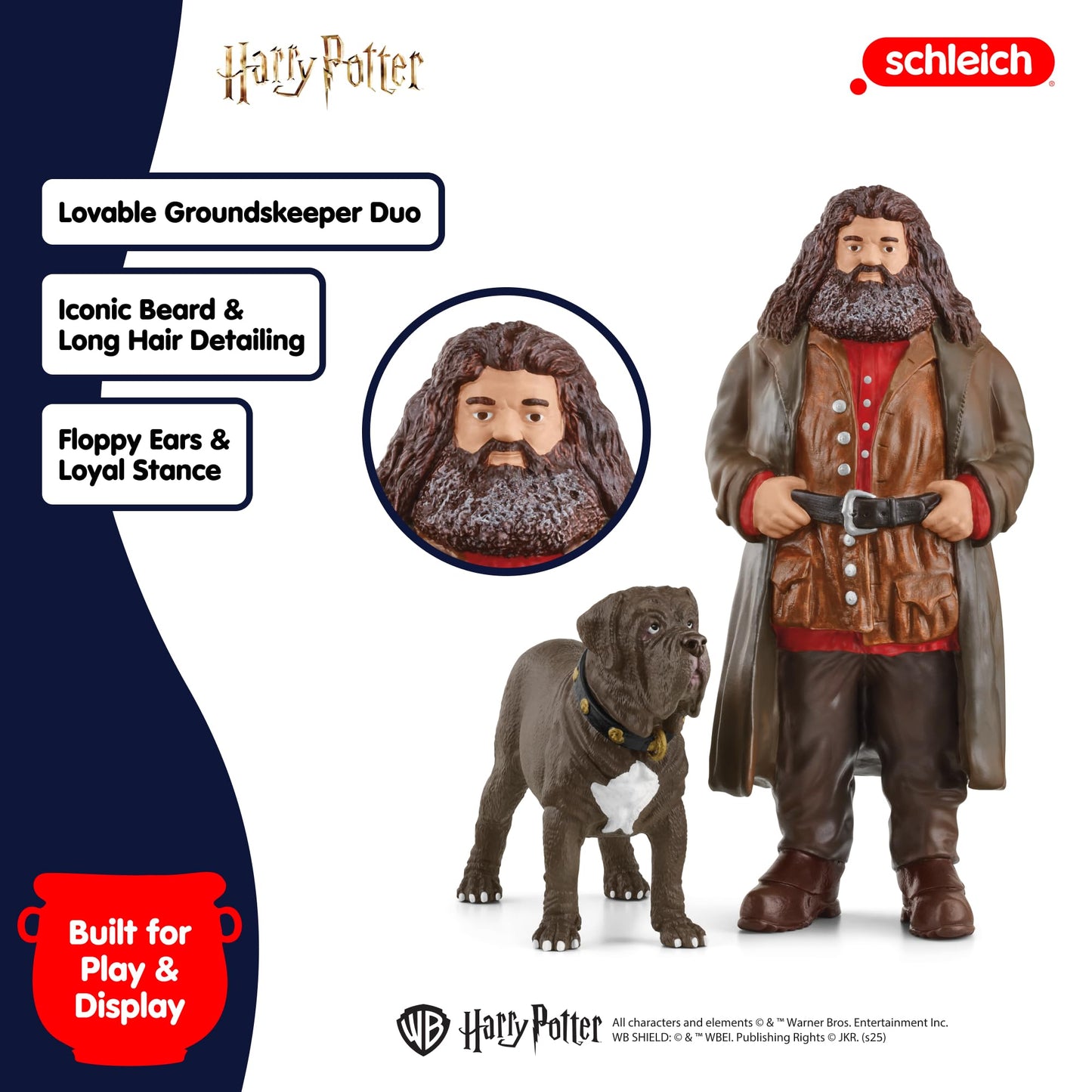 Schleich Wizarding World Harry Potter Hagrid & Fang Figurines Set, Multi, PVC, Model 42638, Ideal for Kids Ages 6+
