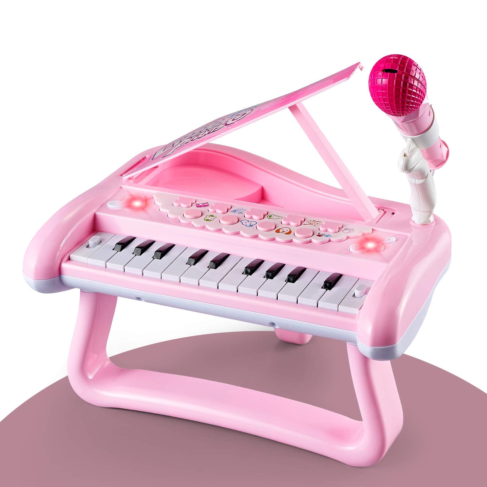 ZMZS First Birthday Toddler Piano Toys for 1 Year Old Girls  Baby Musical Keyboard 22 Keys Kids Age 1 2 3 Play Instrument with Microphone