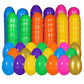 Lessmo 72Pcs 3.15'' Easter Eggs Large Colorful Bright Plastic Easter Eggs Surprise Toys Blind Bags Assortment Empty Shells, Craf