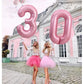 Toniful 40 Inch Light Pink Large Numbers Balloons 0-9, Number 3 Digital 3 Helium Balloons, Pink Foil Mylar Big Number Pastel Bal