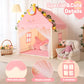 Wilwolfer Kid Tent With Mat, Star Lights - Kids Play Tents For Toddlers Kids Tents Indoor Playhouse - Princess Tent For Girls Toy House Gift (Pink With Mesh)