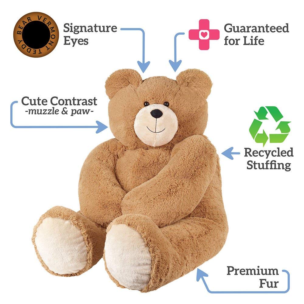Vermont Teddy Bear Giant 6 Foot Plush Stuffed Animal - Brown Life Size Teddy Bear