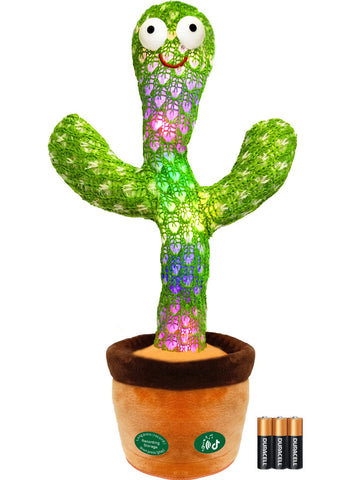 Pbooo Dancing Talking Cactus Toy,Talking Repeat Singing Sunny Cactus Toy 120 Pcs Songs For Baby 15S Record Your Sound Volume Adj
