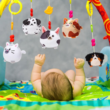 Halloscume 18 Pcs Mini Plush Cat Puppy Stuffed Animals Bulk 3.15 Inch Small Kitten Dog Animal Toys Keychains Set For Birthday Ea
