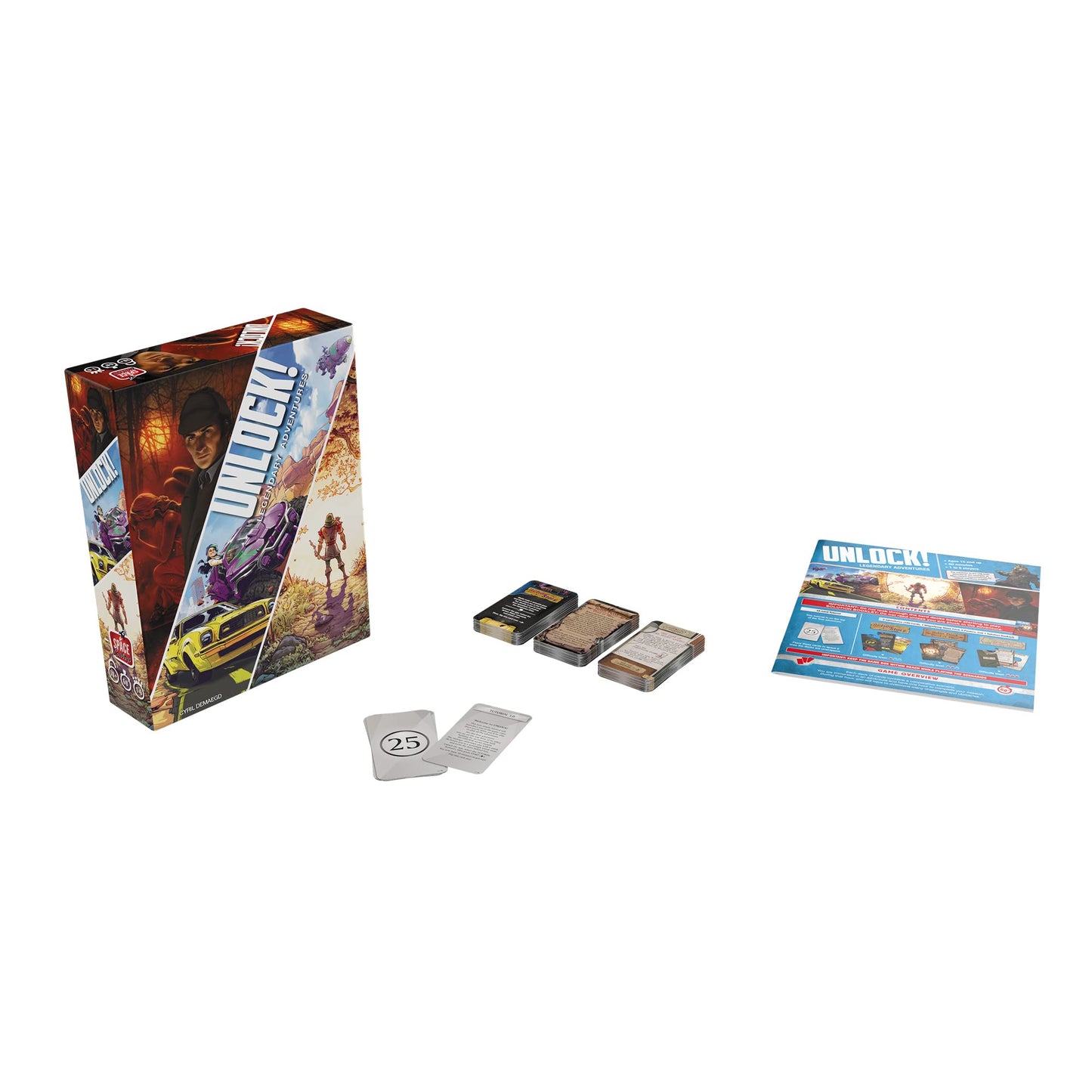 Space Cowboys Legendary Adventures Card Game - Cooperative Escape Room Fun for 1-6 Players, Ages 10+, Multicolor, ASMSCUNLOCK09EN