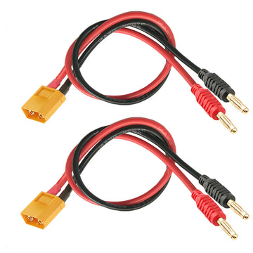 WOODGUILIN XT60 Charging Cable,Connector Plug to 4mm Banana Connector Adapter Charger with 12AWG 30CM Cable Connector,RC Battery