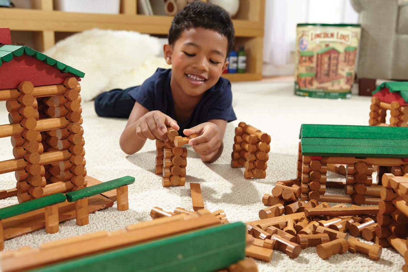 LINCOLN LOGS Collectors Edition Village Set - 327 Real Wood Pieces, Ages 3+, Retro Building Toy for Boys/Girls, Creative Constr